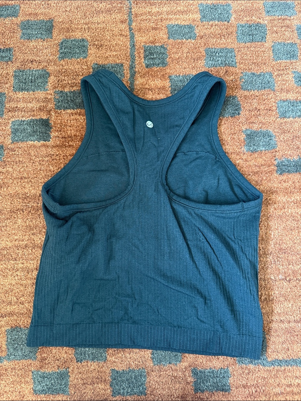 Black Ribbed Racerback Tank Top - Picture 2 of 2